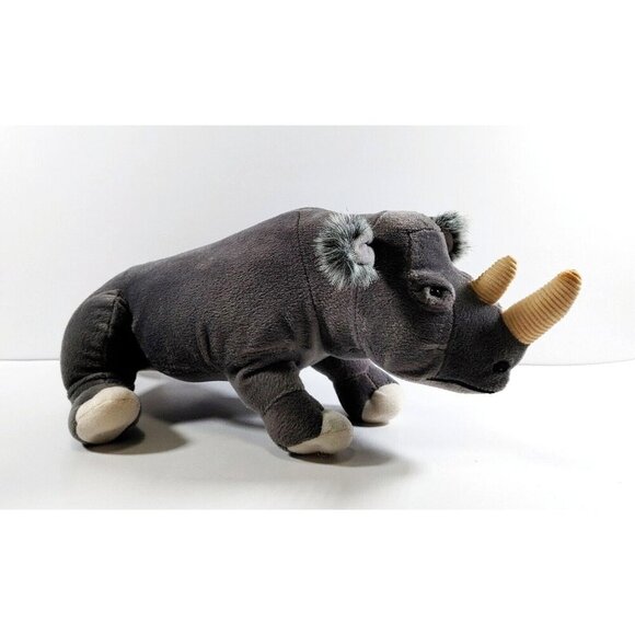 Best Made Toys Vintage Rhinoceros Plush Rhino Stuffed Animal Gray Realistic - Picture 1 of 4